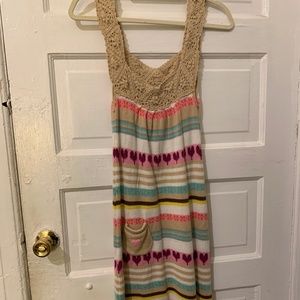 American Retro Heart Pattern Sleeveless Tank Dress